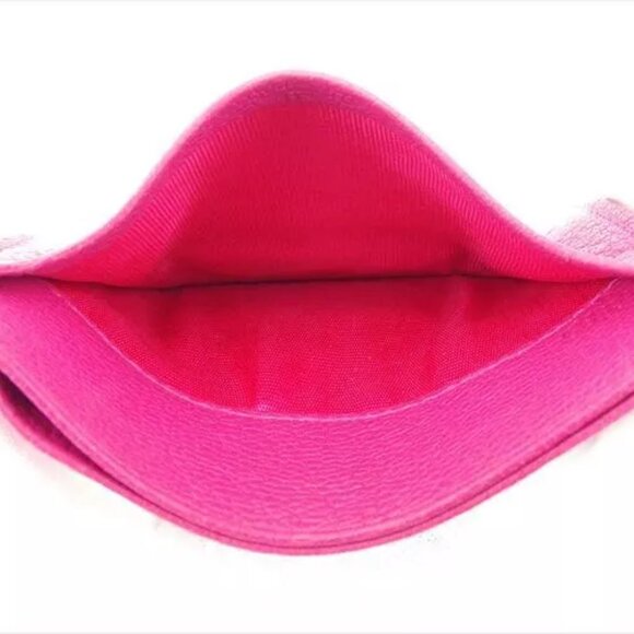 Miu Miu Card Case Logo Pink Gold leather Woman Authentic Used D1954 - Picture 5 of 7